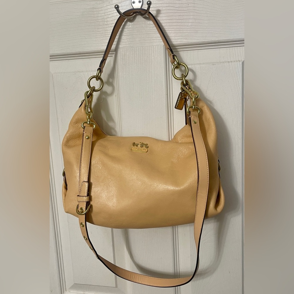 Coach Madison Hailey Hobo Bag Two-Way Crossbody Shoulder Bag Gold HW Dustbag